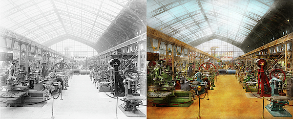 Machinist - It's milling time 1889 - Side by Side by Mike Savad Machinist - It's milling time 1889 - Side by Side by Mike Savad